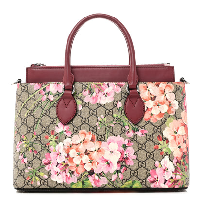 Gucci GG Supreme Monogram Blooms Small Zip Top Tote Beige Multicolor Dry Rose 1 of 11