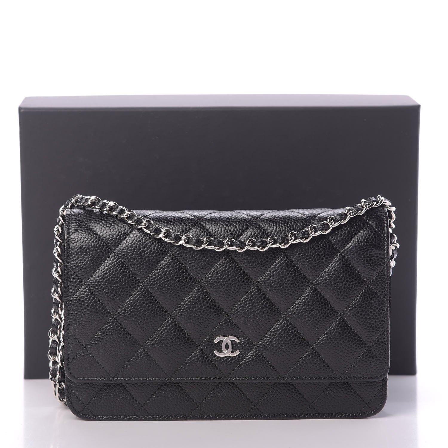 Chanel Caviar Quilted Wallet On Chain WOC Black 12 of 12