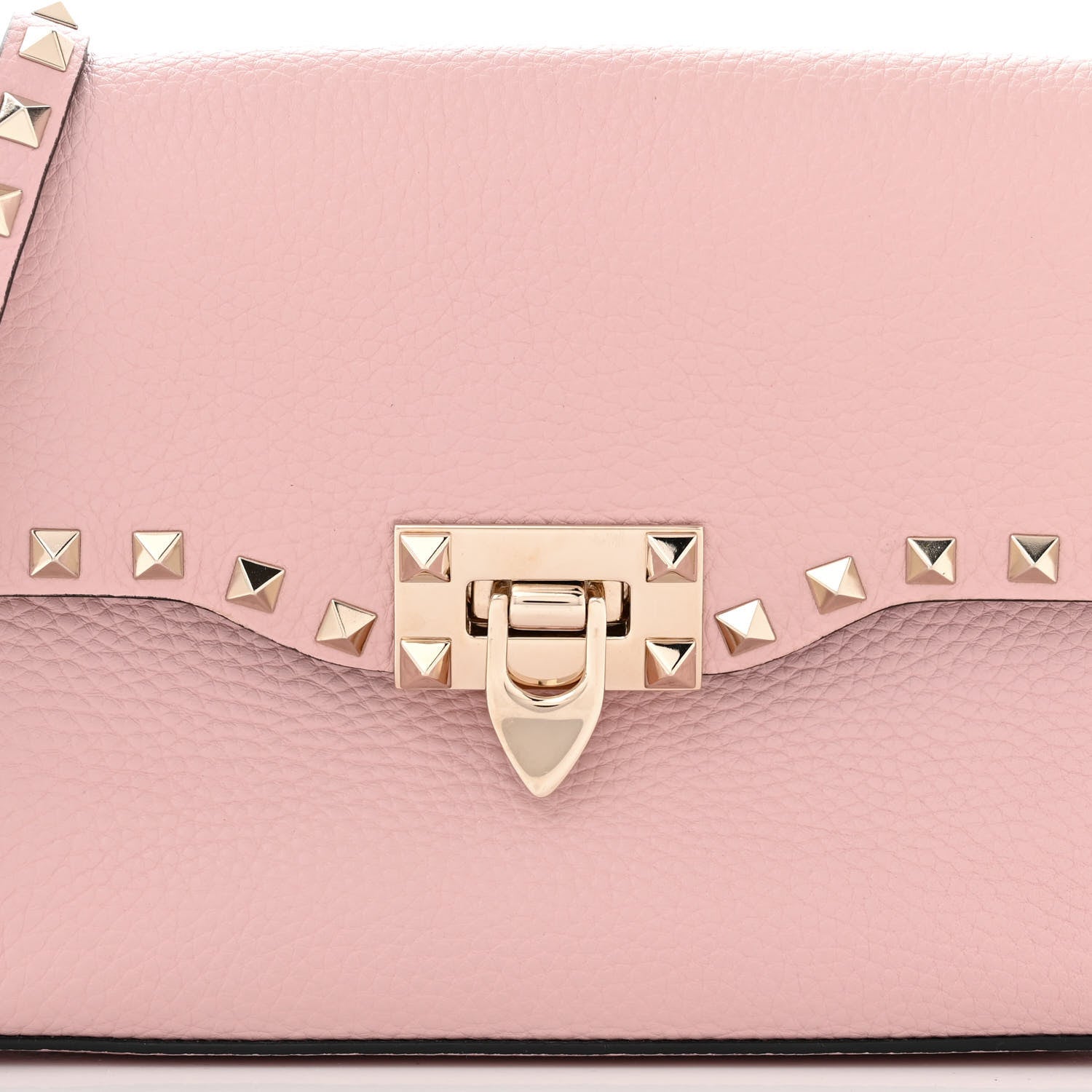 Valentino Garavani Pebbled Calfskin Medium Rockstud Flip Lock Crossbody Bag Loto 7 of 9