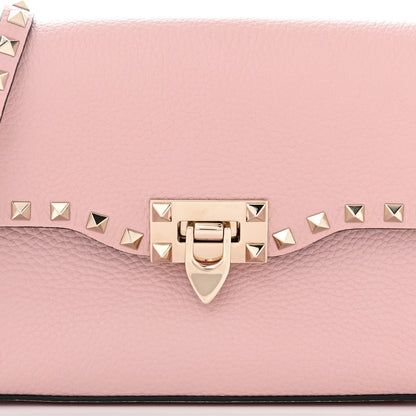Valentino Garavani Pebbled Calfskin Medium Rockstud Flip Lock Crossbody Bag Loto 7 of 9