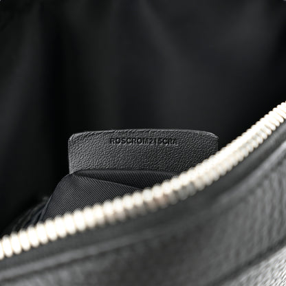 Burberry Pebbled Calfskin Logo Embossed Thornton Messenger Bag Black 8 of 13