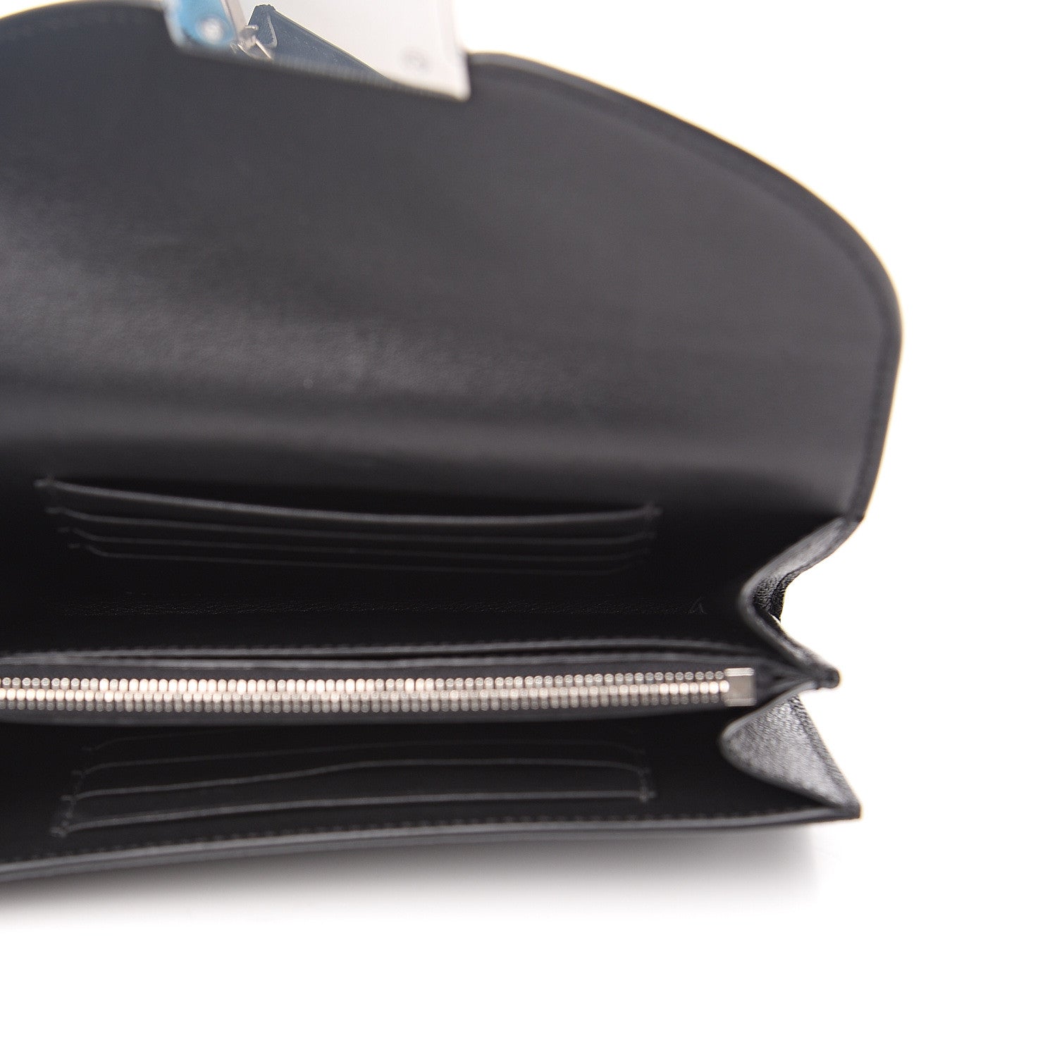 Celine Grained Calfskin Medium Trotteur Multifunction Flap Wallet Black 4 of 7