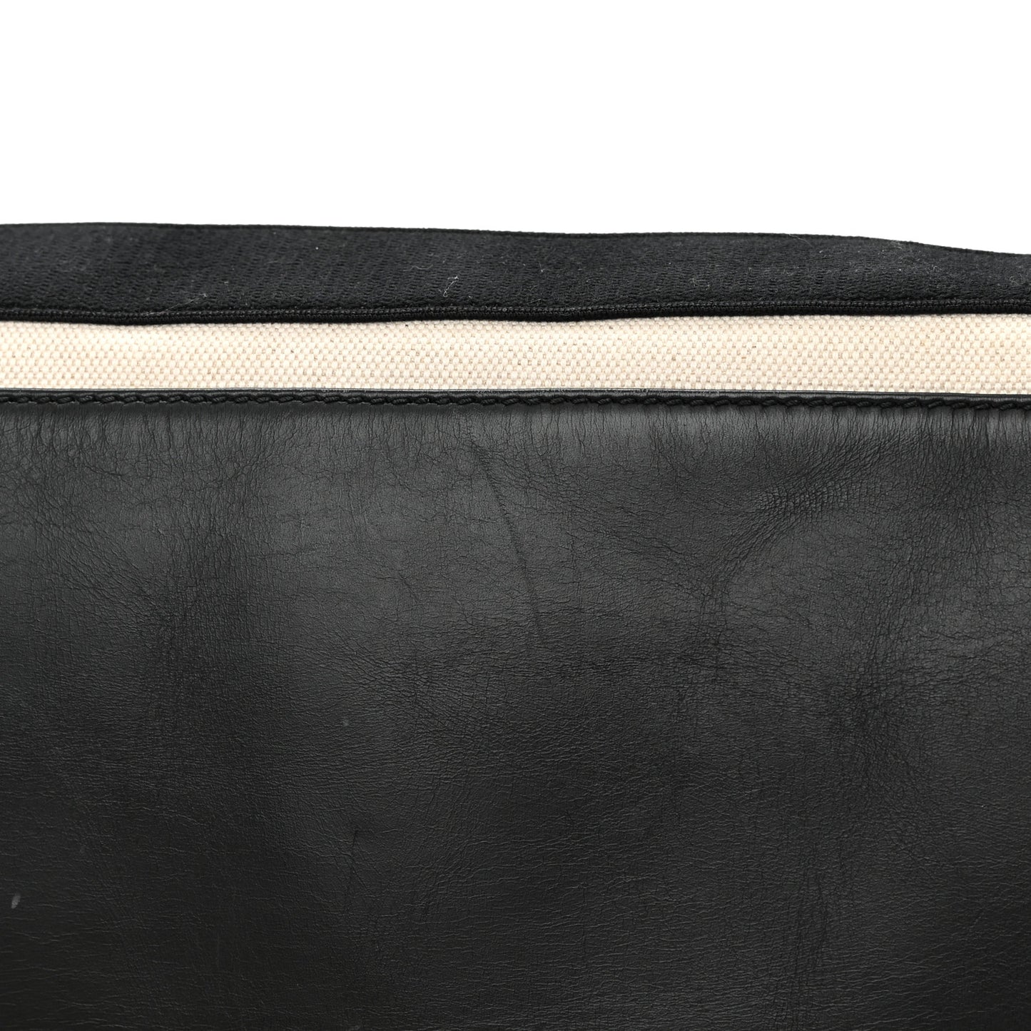 Cotton Canvas Calfskin M Navy Cabas Natural Black