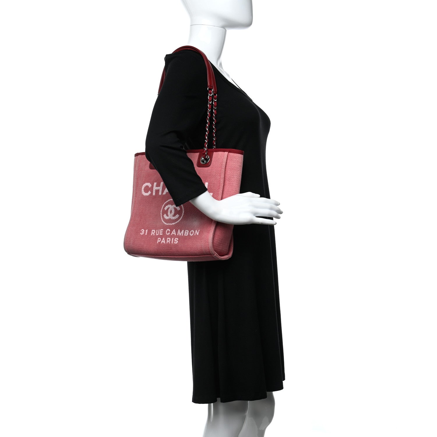 Chanel Canvas Mini Deauville Tote Red 2 of 11