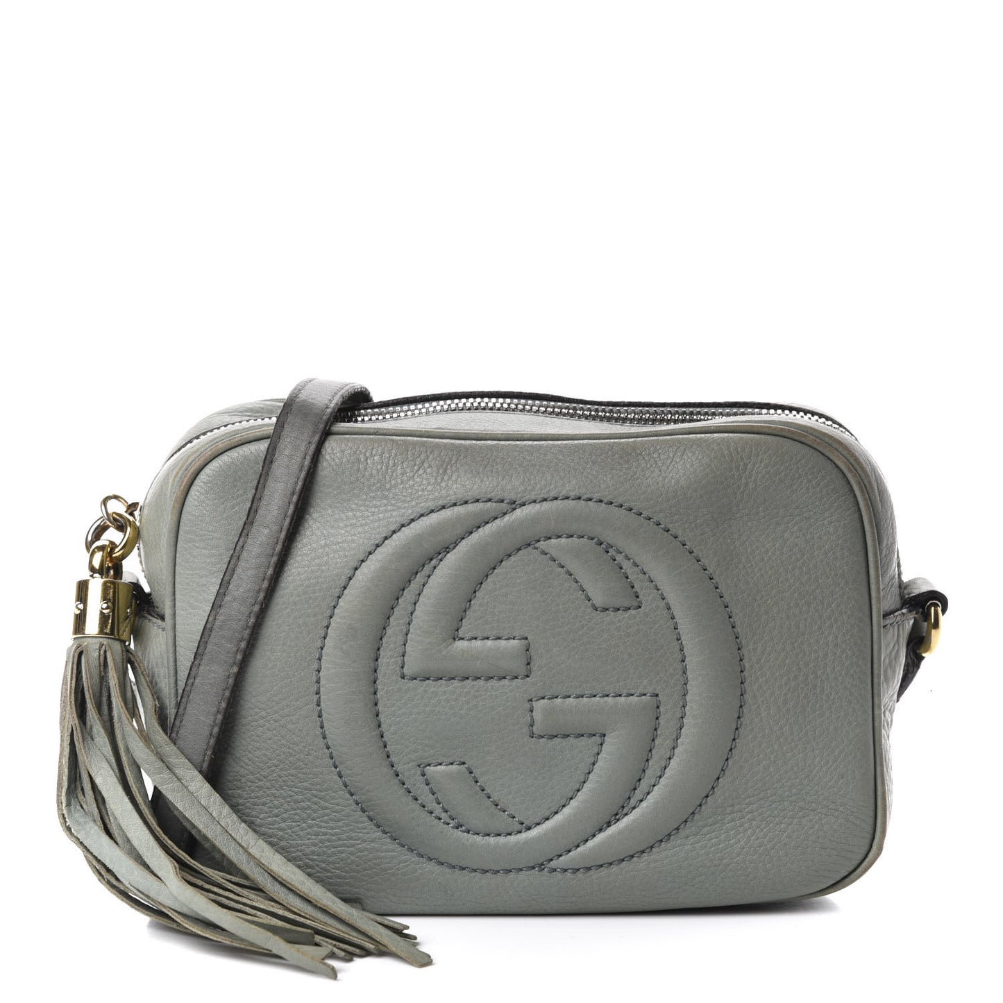 Pebbled Calfskin Small Soho Disco Bag Light Blue
