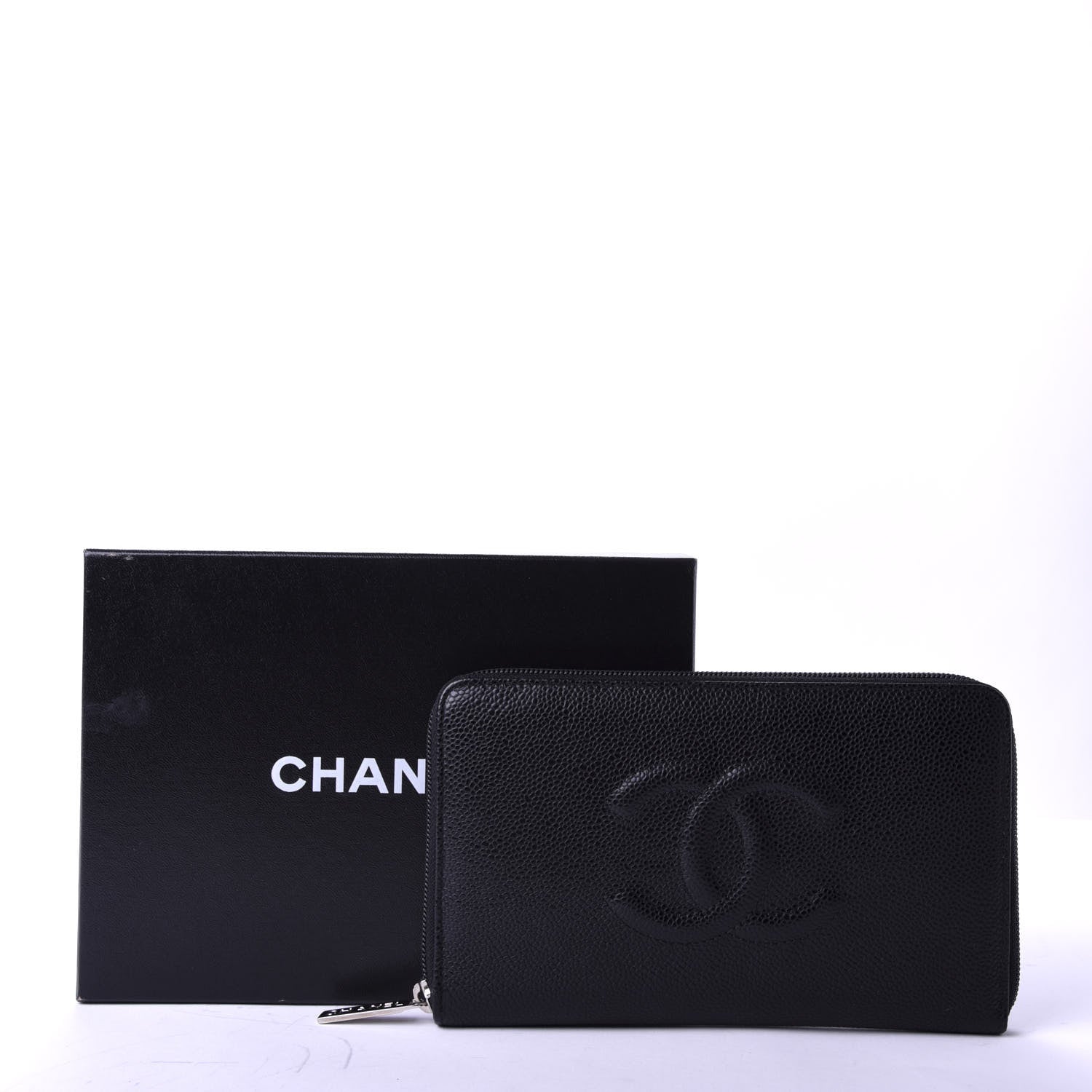 Chanel Caviar Large Timeless CC Zip Around Organizer Wallet Black 8 of 8