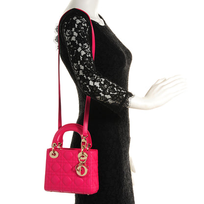 Christian Dior Lambskin Cannage Mini Lady Dior Fuchsia 2 of 8