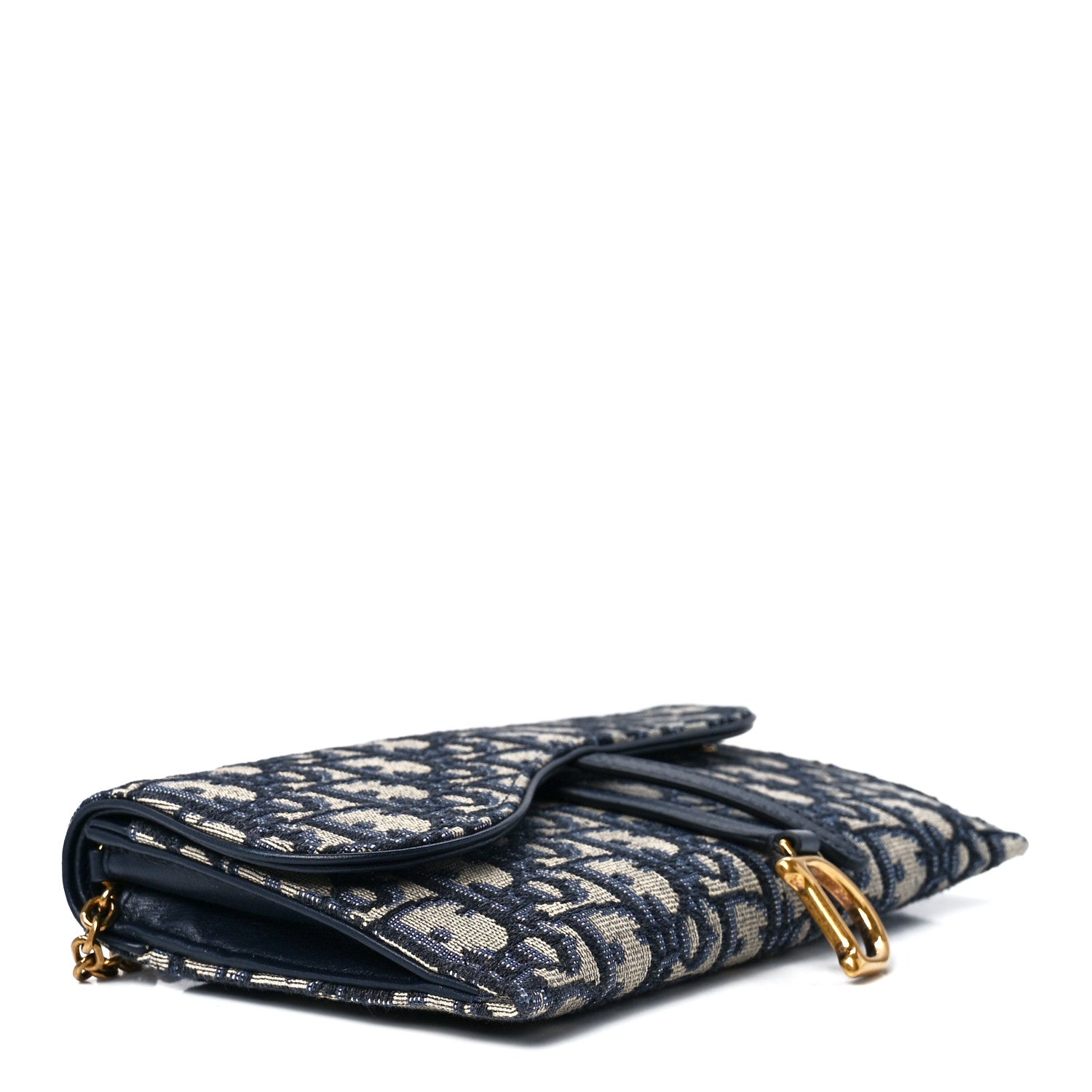 Christian Dior Oblique Saddle Chain Long Wallet Blue 4 of 13