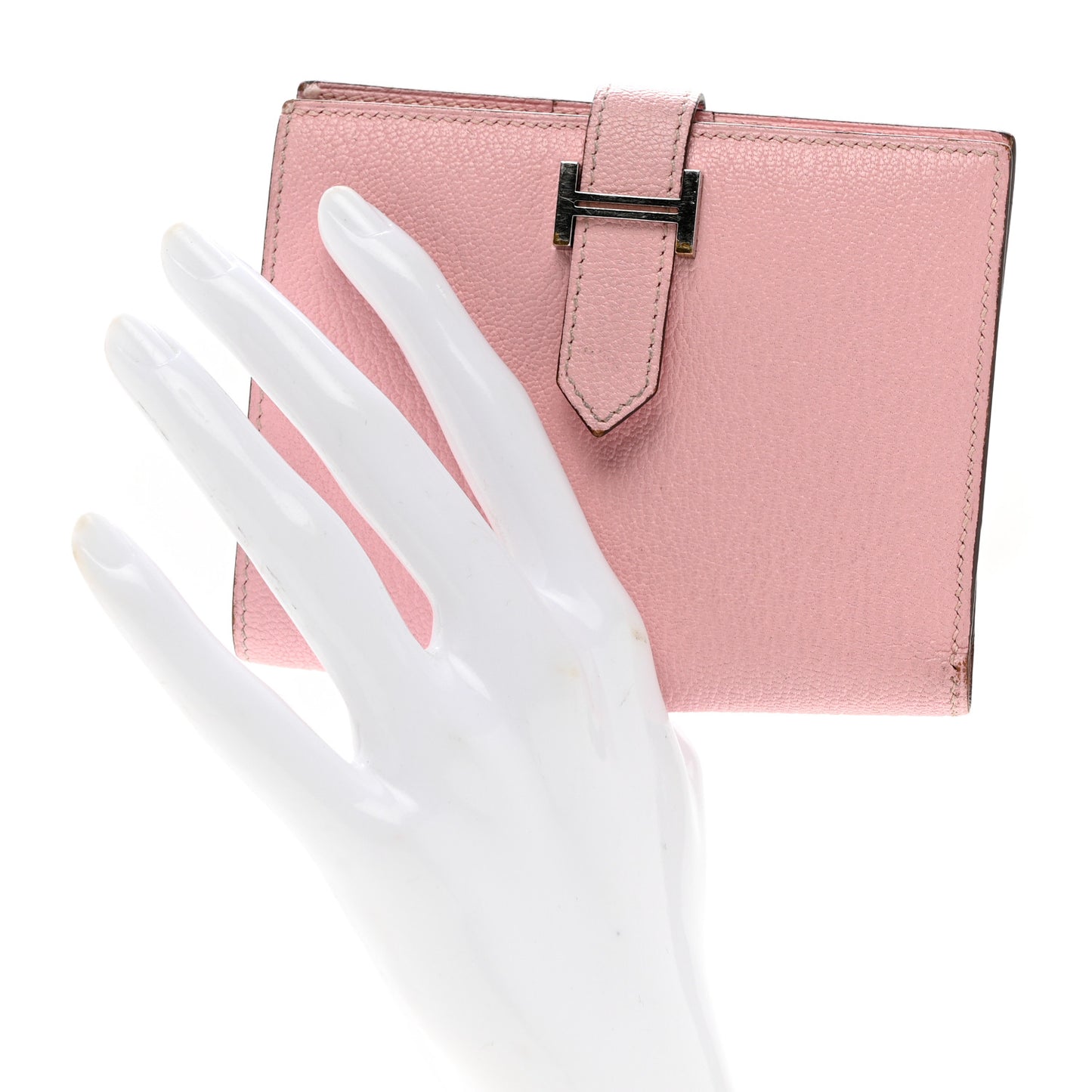 Chevre Mysore Bearn Compact Wallet Rose Sakura