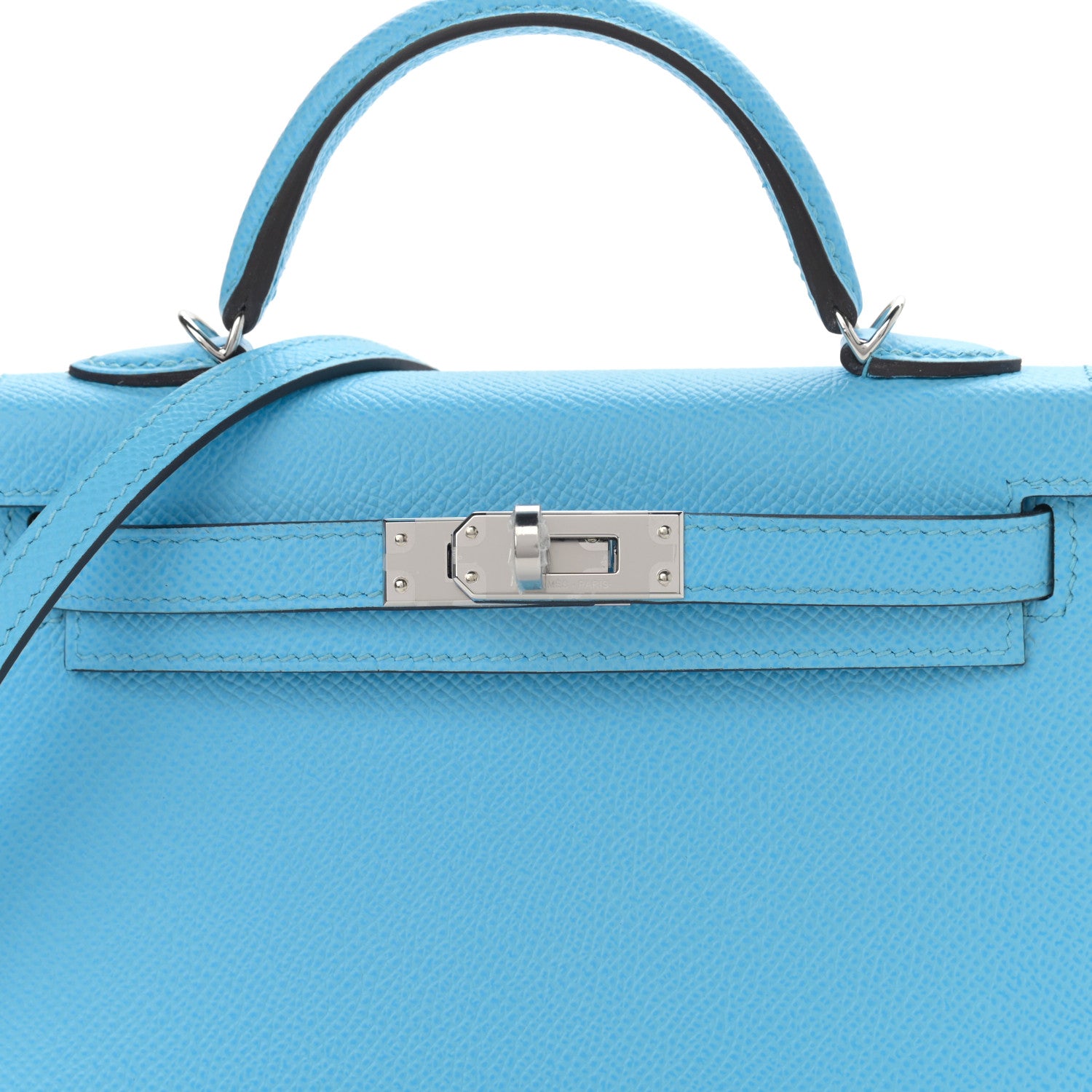 Hermes Epsom Mini Kelly Sellier 20 Celeste 8 of 13
