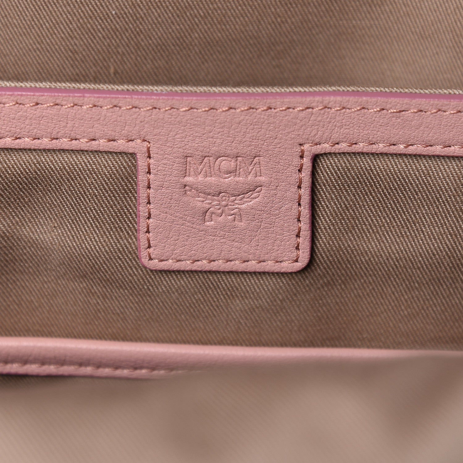 MCM Calfskin Ottomar Monogram Small Backpack Pink 6 of 11