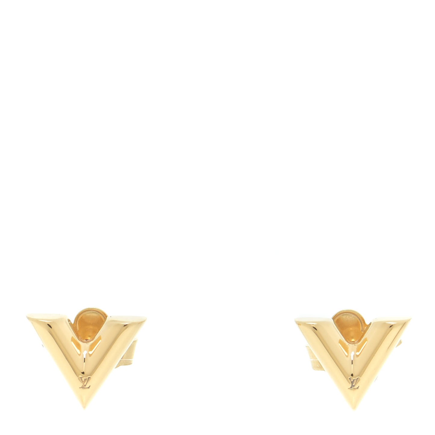 Brass Essential V Stud Earrings Gold