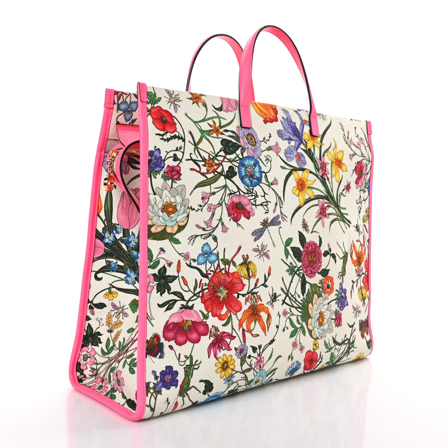 Canvas Large Flora Tote Pink Multicolor Fuchsia
