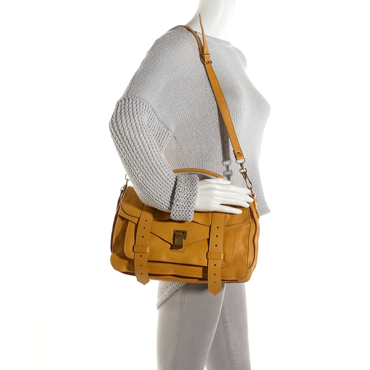 Proenza Schouler Lambskin Medium PS1 Satchel Mustard 2 of 13