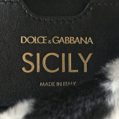 Dolce & Gabbana Faux Fur Zebra Print Miss Sicily Satchel Black White 6 of 8