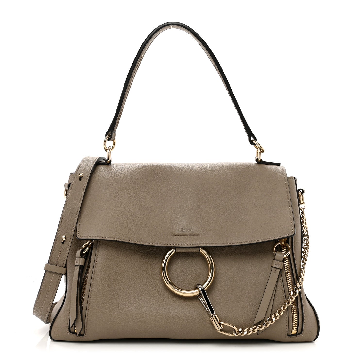 Chloe Calfskin Medium Faye Day Shoulder Bag Motty Grey 1 of 11