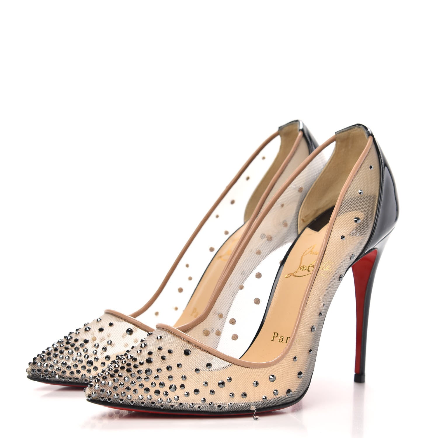 Christian Louboutin Crystal Strass Follies 100 Pumps 37 Version Hematite 3 of 10