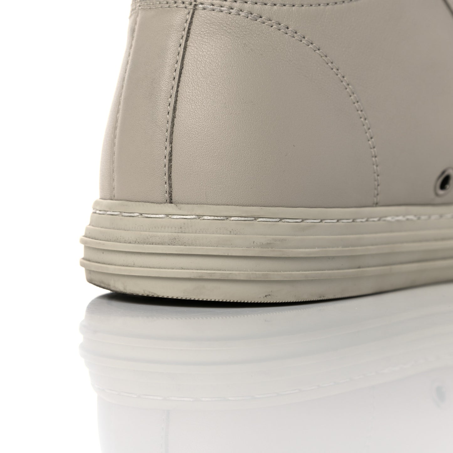 Calfskin Mens High Top Sneakers 8 Mystic White