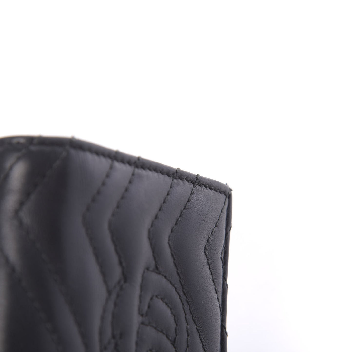 Calfskin Matelasse GG Marmont Card Case Wallet Black