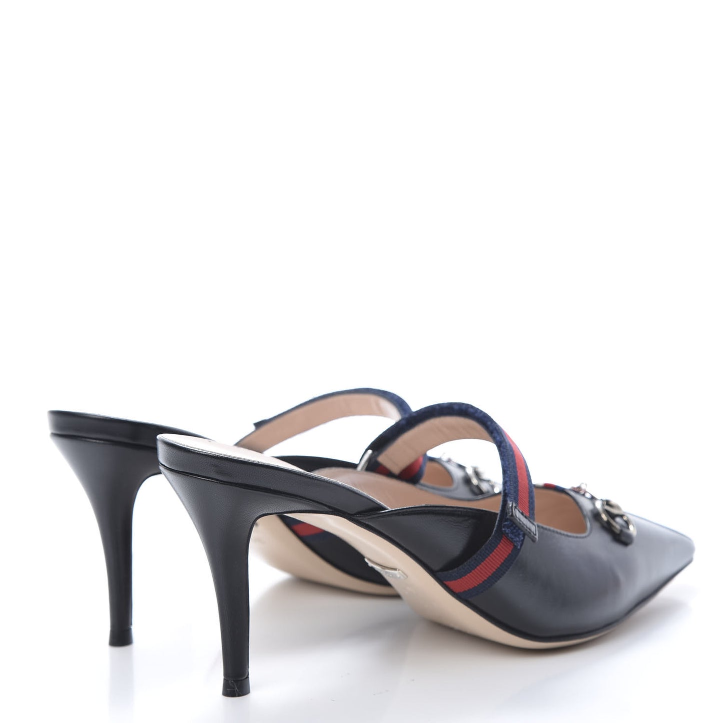 Malaga Kid Sylvie Web Cross Strap Mid-Heel Slides 39.5 Black