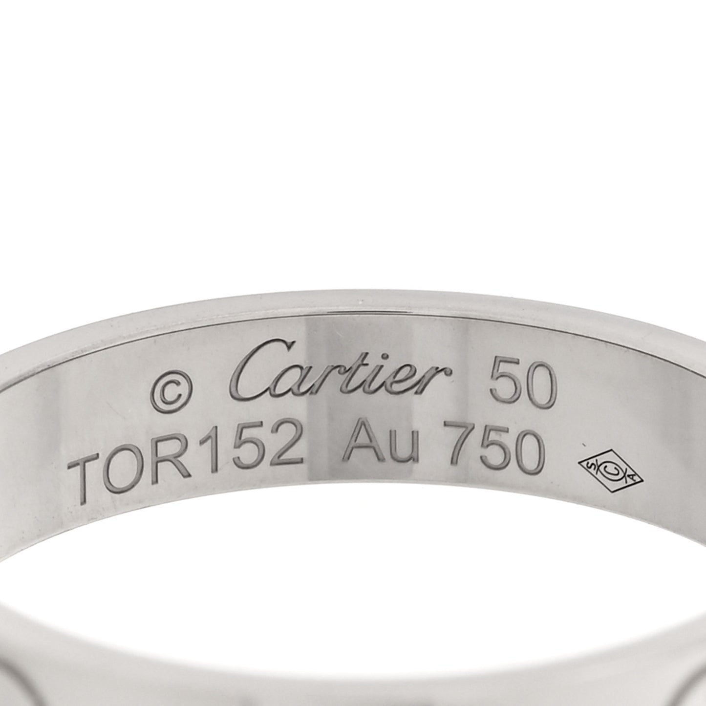 18K White Gold 3.5mm LOVE Wedding Band Ring 50 5.25