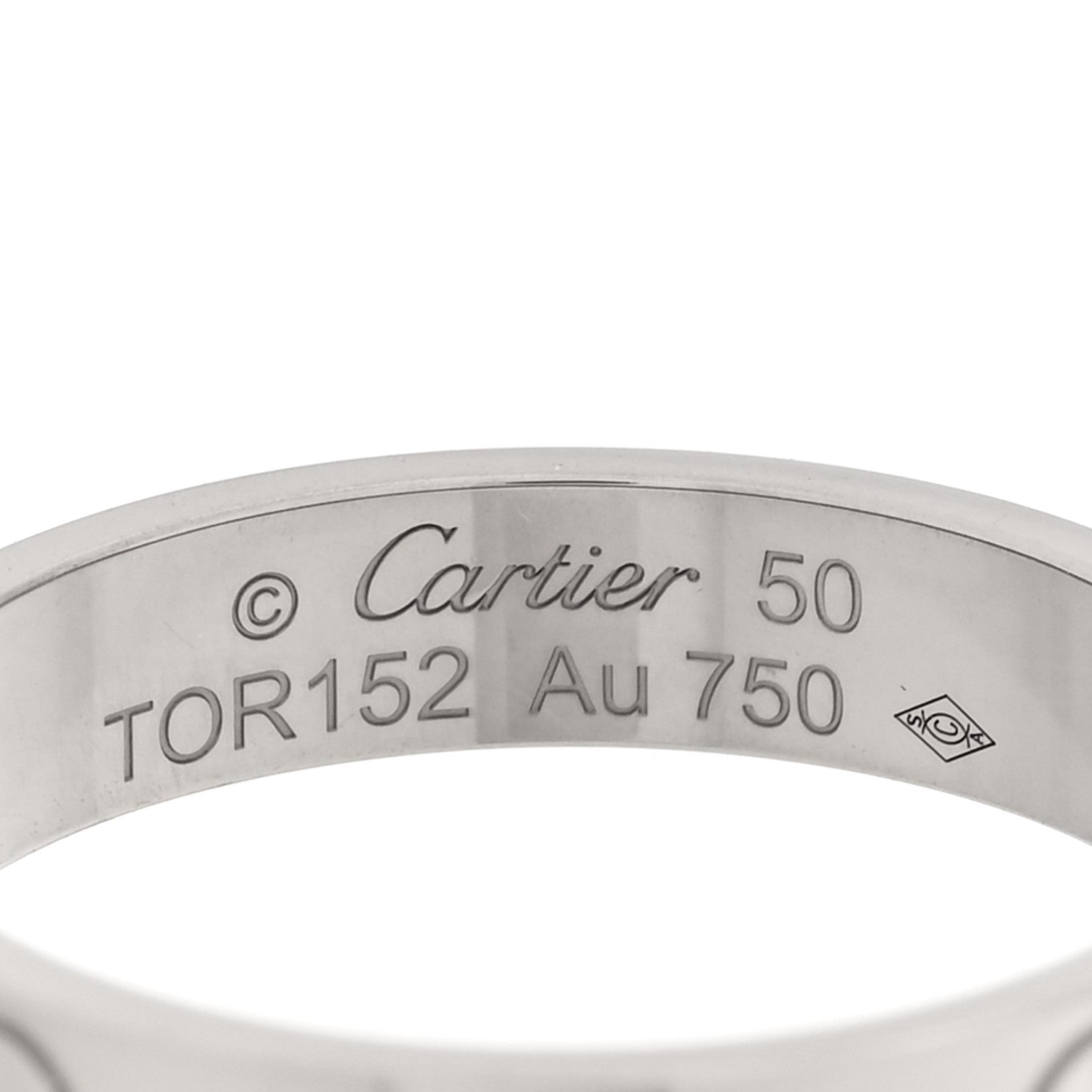 Cartier 18K White Gold 3.5mm LOVE Wedding Band Ring 50 5.25 4 of 4