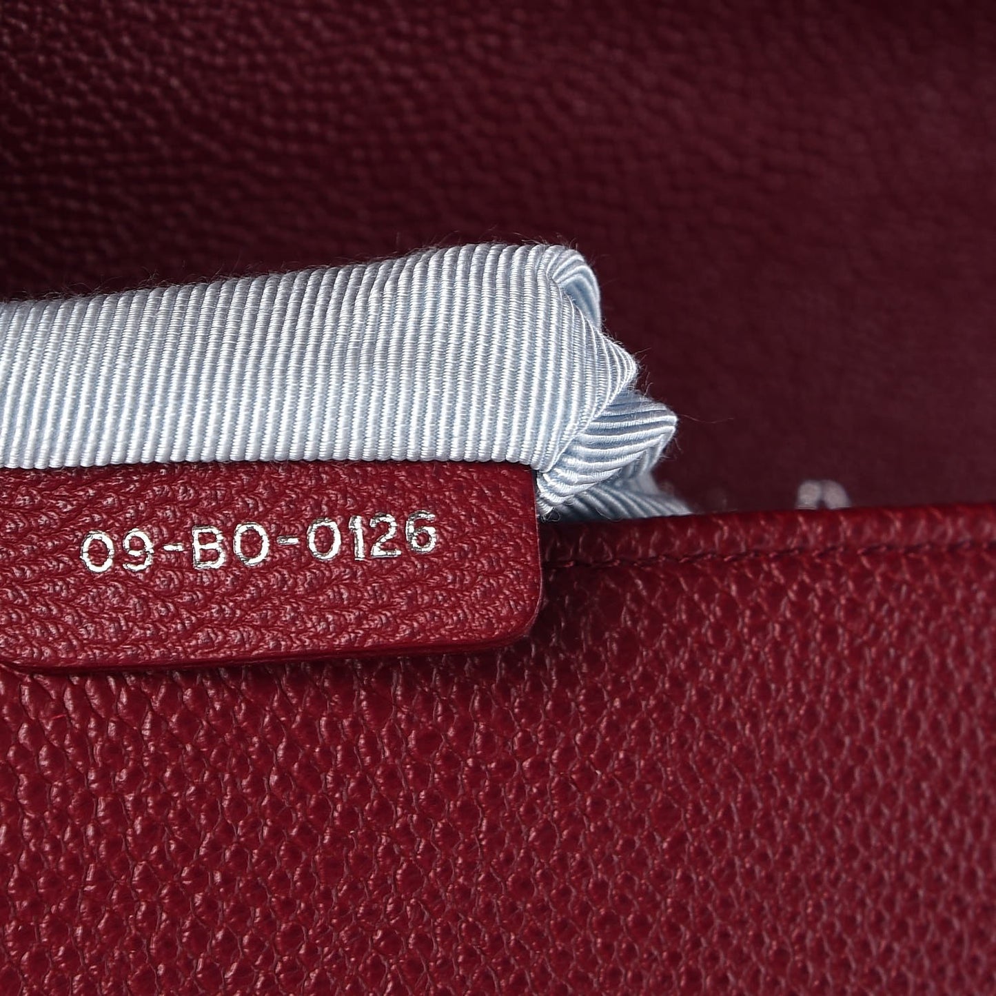 Grained Calfskin Large Diorama Flap Bag Burgundy