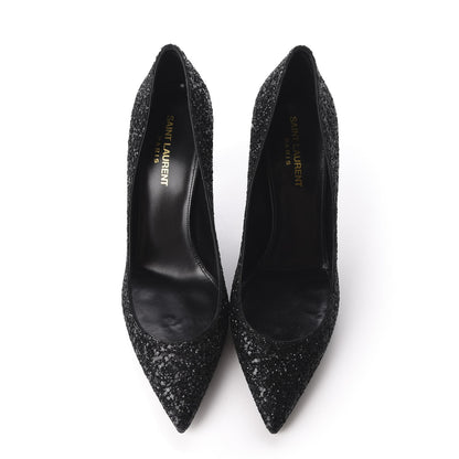 Saint Laurent Glitter Opyum 85 Pumps 38.5 Black 5 of 11