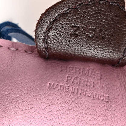 Hermes Milo Lambskin Grigri Rodeo Horse Bag Charm PM Mauve Sylvestre Bleu France Rouge Sellier 3 of 3