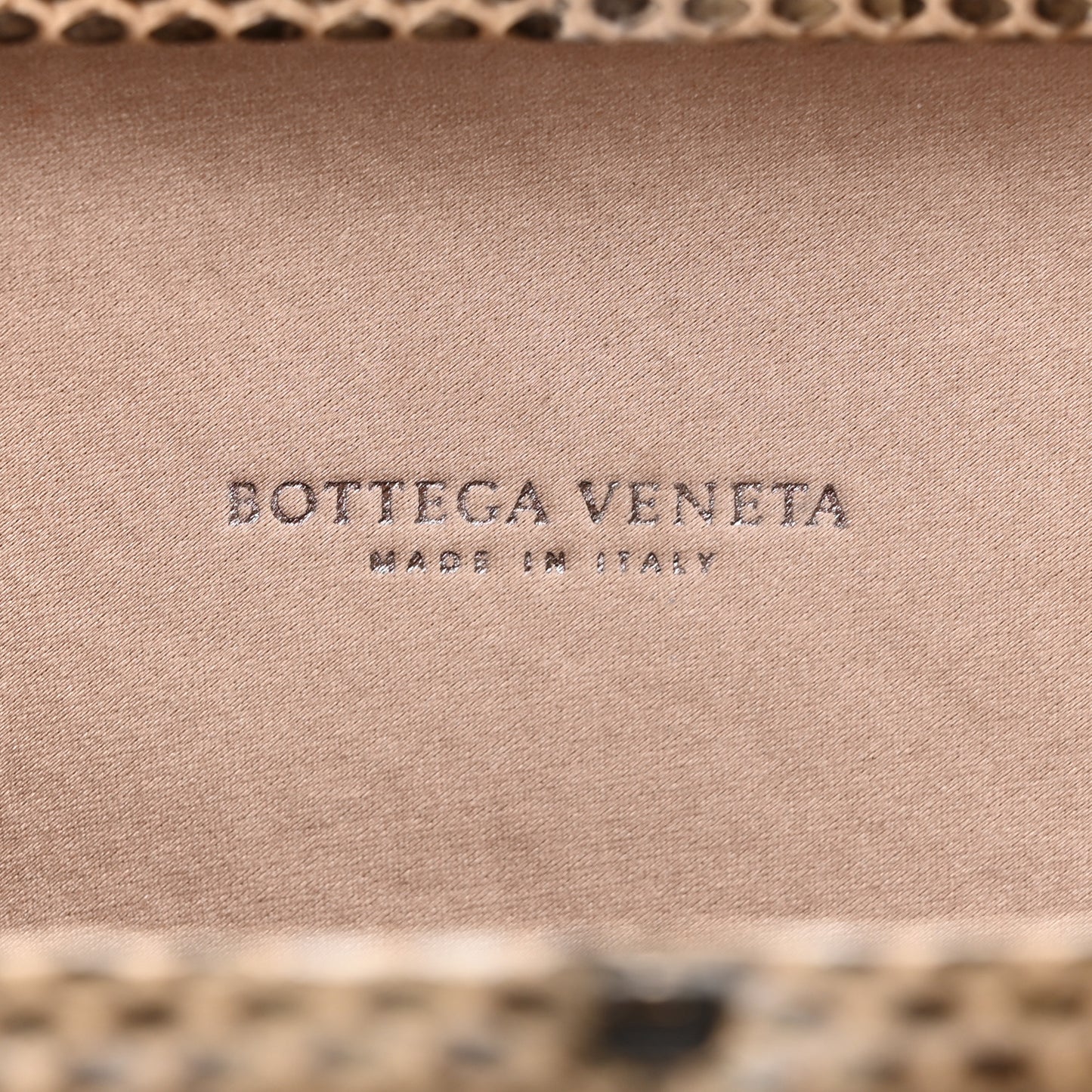 Satin Ayers Intrecciato Chain Knot Clutch Nude