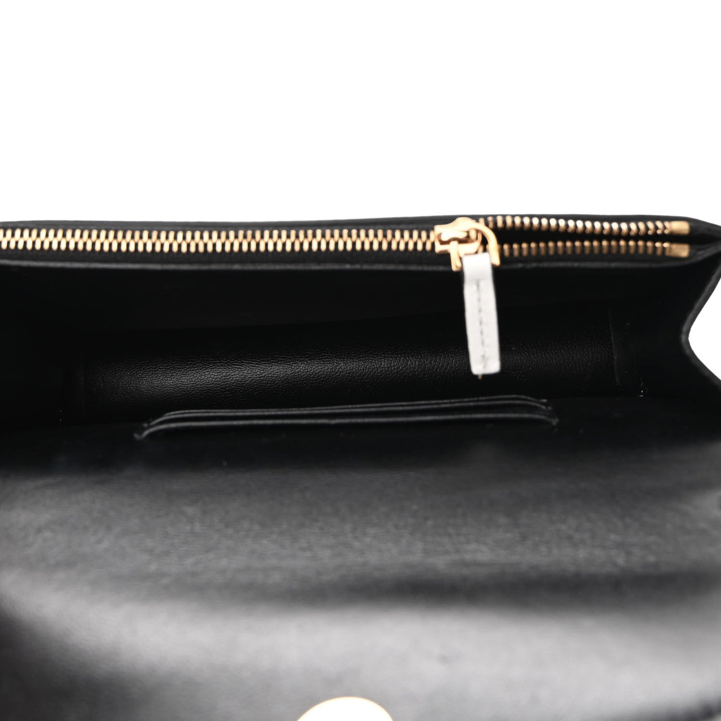 Grained Calfskin Virtus Wallet On Chain White Gold