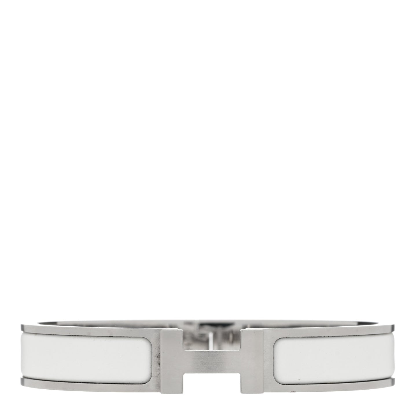Matte Enamel Narrow Clic Clac HH Bracelet PM White
