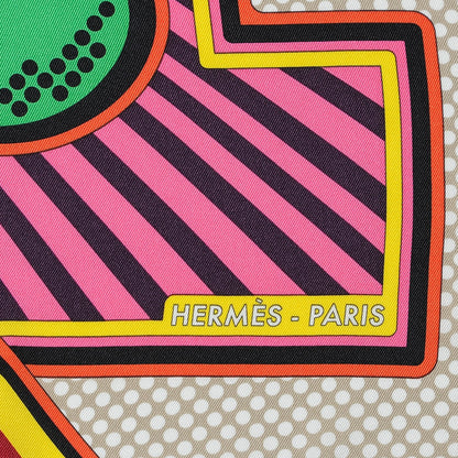 Hermes Silk Pegase Pop Scarf 70 Rose Beige Vert 3 of 7