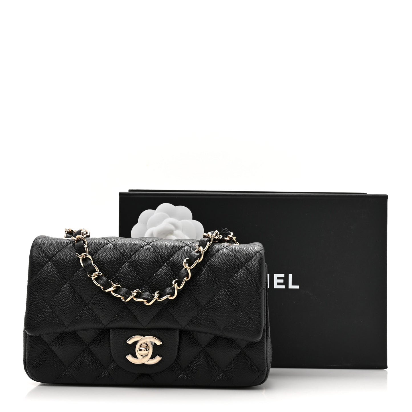 Caviar Quilted Mini Rectangular Flap Black
