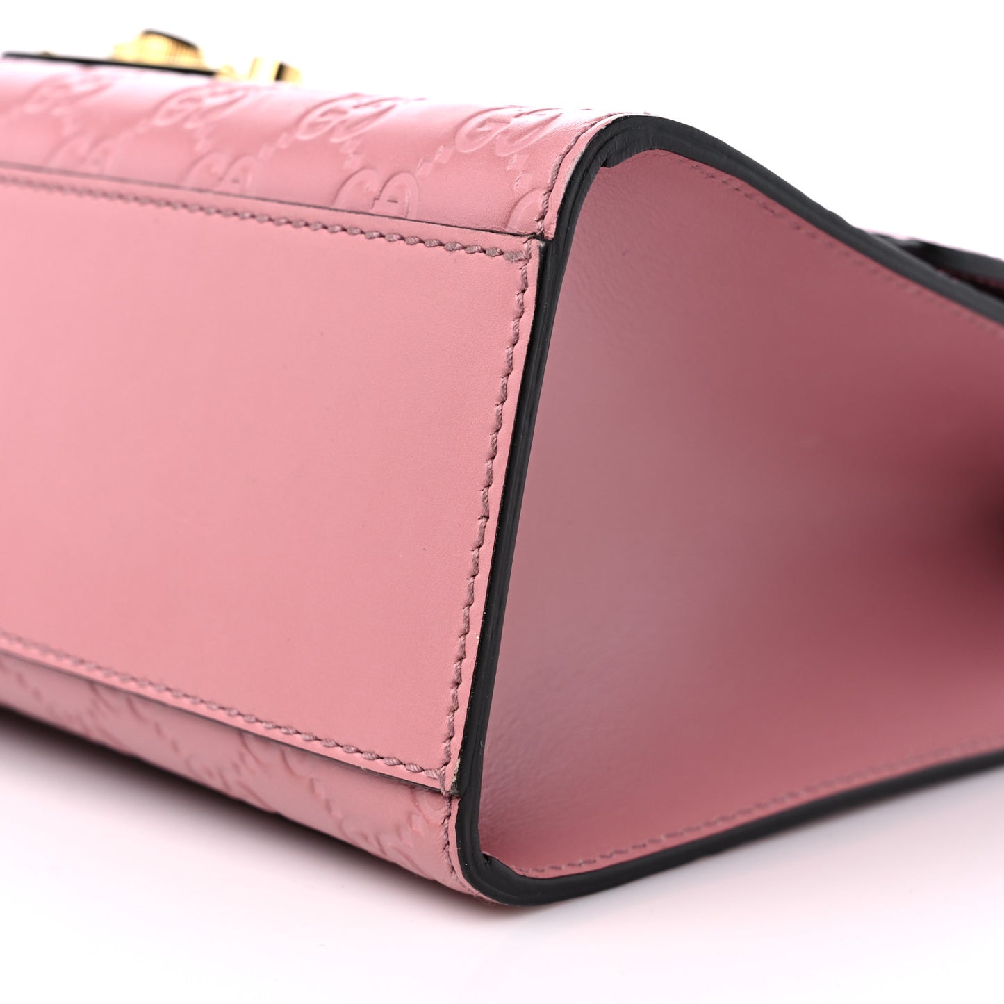 Guccissima Signature Medium Padlock Shoulder Bag Rose Baby Candy
