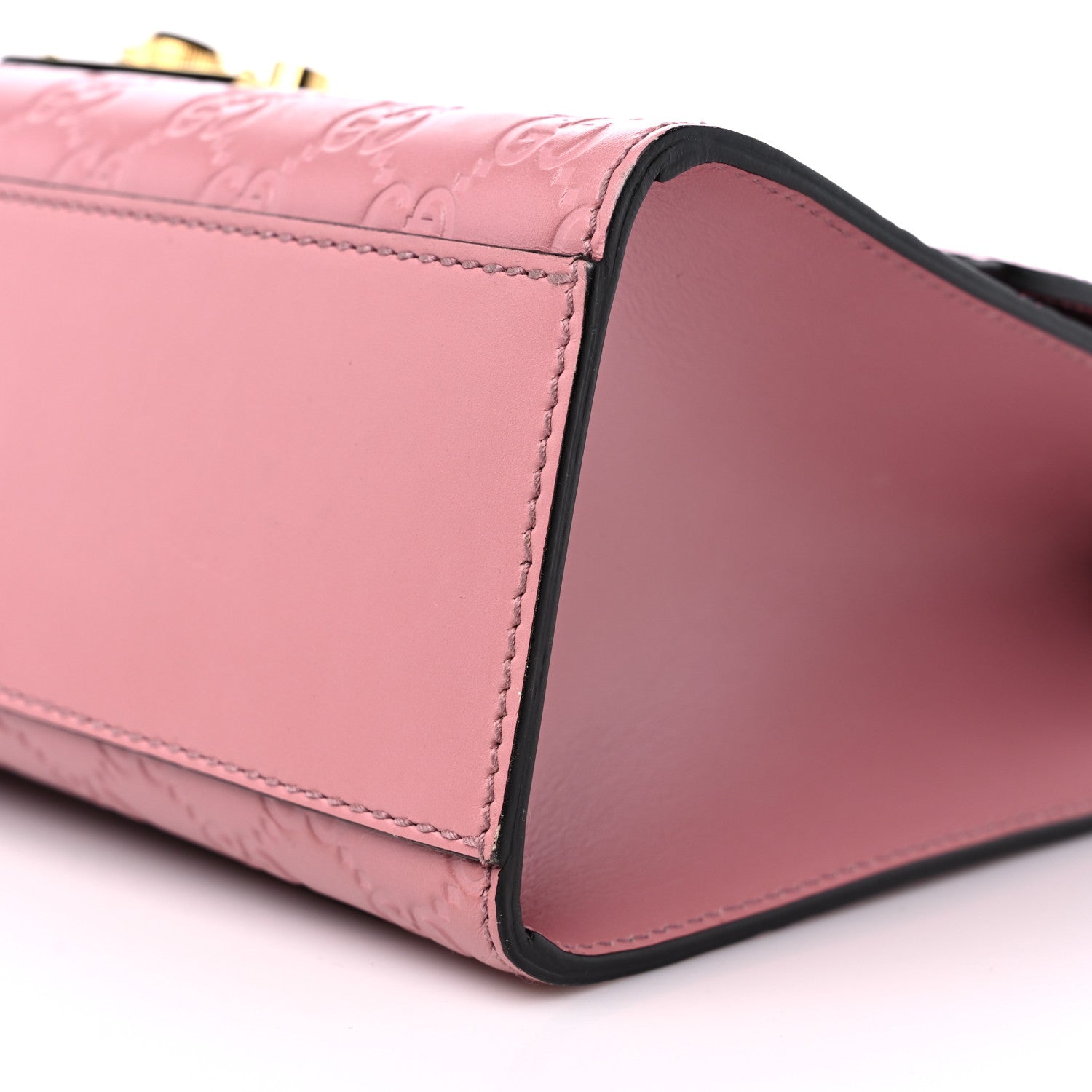 Gucci Guccissima Signature Medium Padlock Shoulder Bag Rose Baby Candy 9 of 10