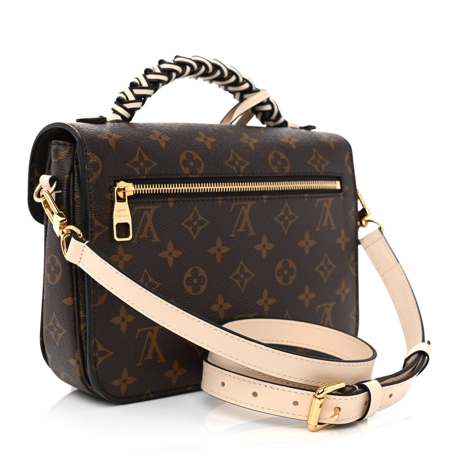 Louis Vuitton Monogram Braided Pochette Metis Creme Beige 3 of 9