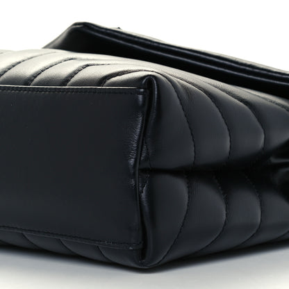 Saint Laurent Calfskin Y Quilted Monogram Small Loulou Chain Satchel Black 6 of 12