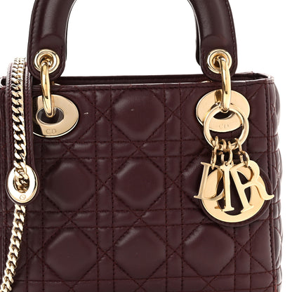 Christian Dior Lambskin Cannage Mini Lady Dior Plum 8 of 11