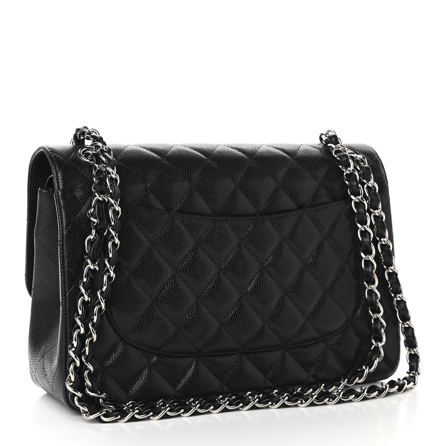 Caviar Quilted Jumbo Double Flap Black