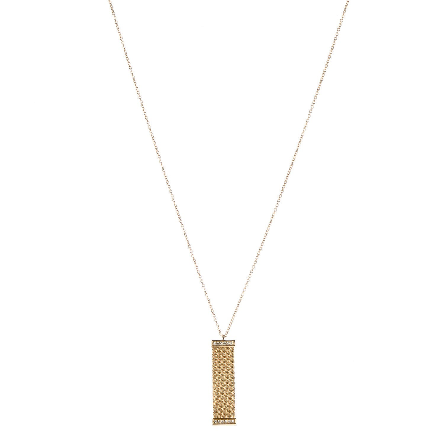 Tiffany 18K Yellow Gold Diamond Somerset Pendant Necklace 1 of 6