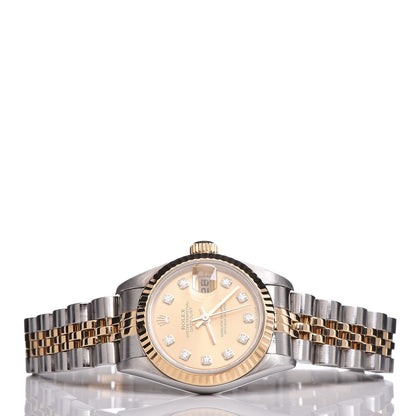 Rolex Stainless Steel 18K Yellow Gold Diamond 26mm Oyster Perpetual Datejust Watch Champagne 79173 6 of 15