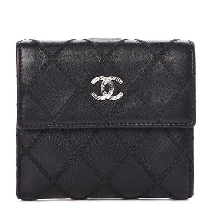 Chanel Lambskin Diamond Stitched Compact Wallet Black 1 of 12