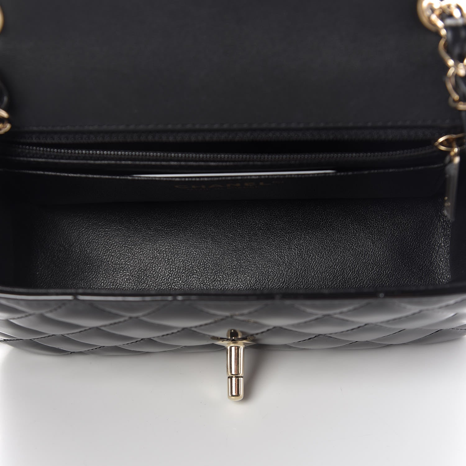 Chanel Patent Calfskin Quilted Mini Rectangular Flap Black 5 of 11