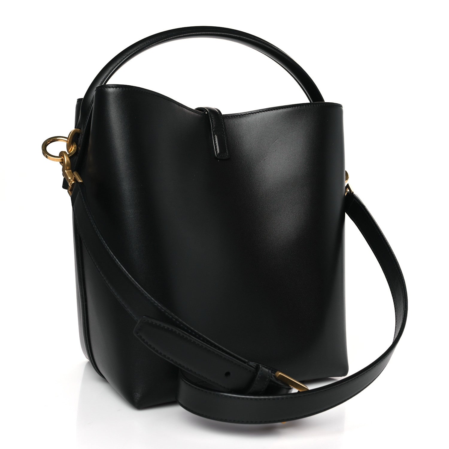 Saint Laurent Shiny Calfskin Le 37 Bucket Bag Black 4 of 9