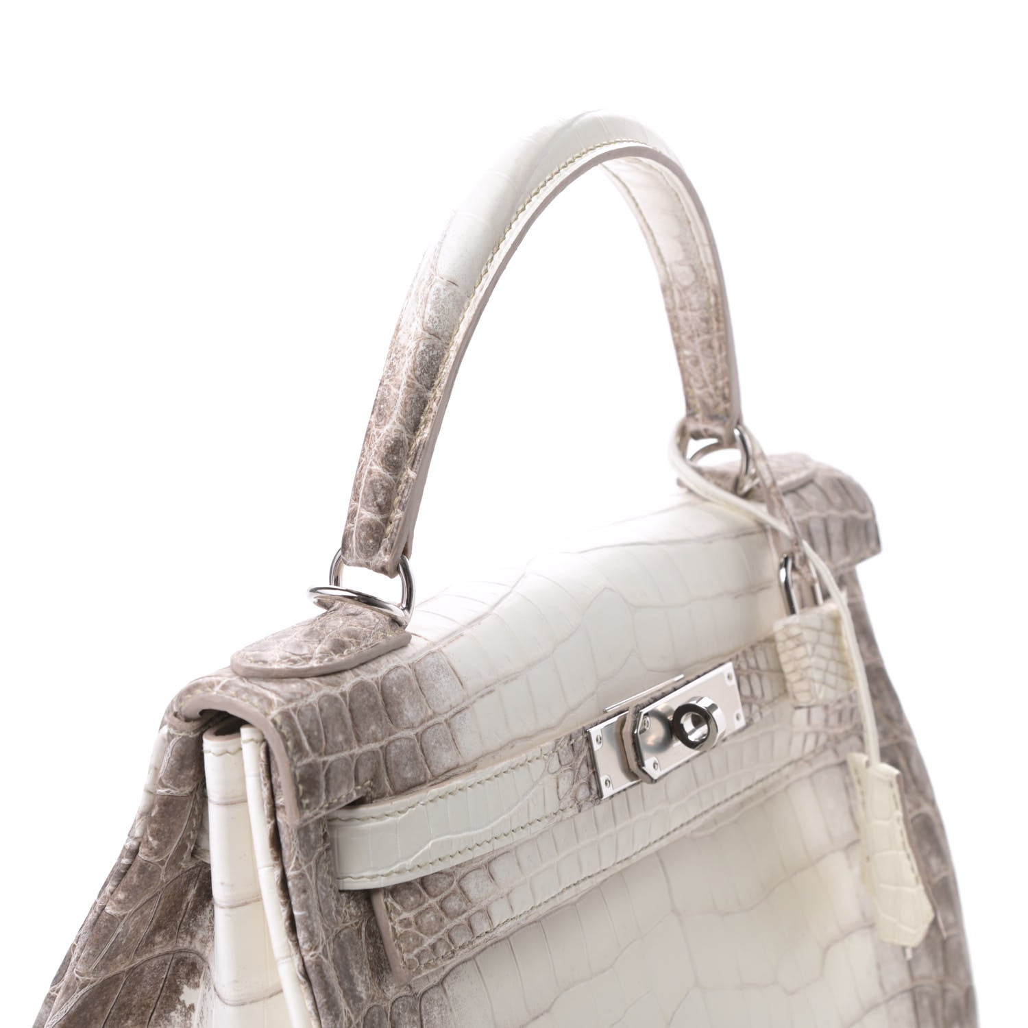 Hermes Matte Niloticus Crocodile Himalaya Kelly Retourne 28 White 23 of 23