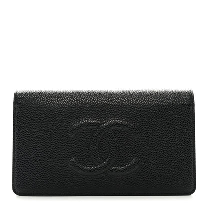 Chanel Caviar Timeless CC Yen Wallet Black 1 of 8