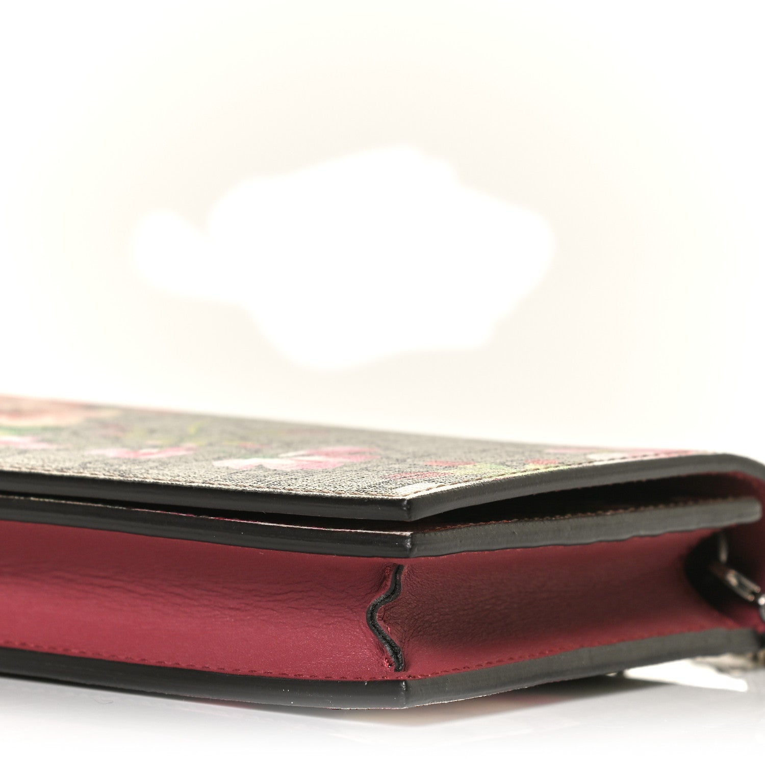 Gucci GG Supreme Monogram Blooms Chain Wallet Beige Multicolor Dry Rose 8 of 10