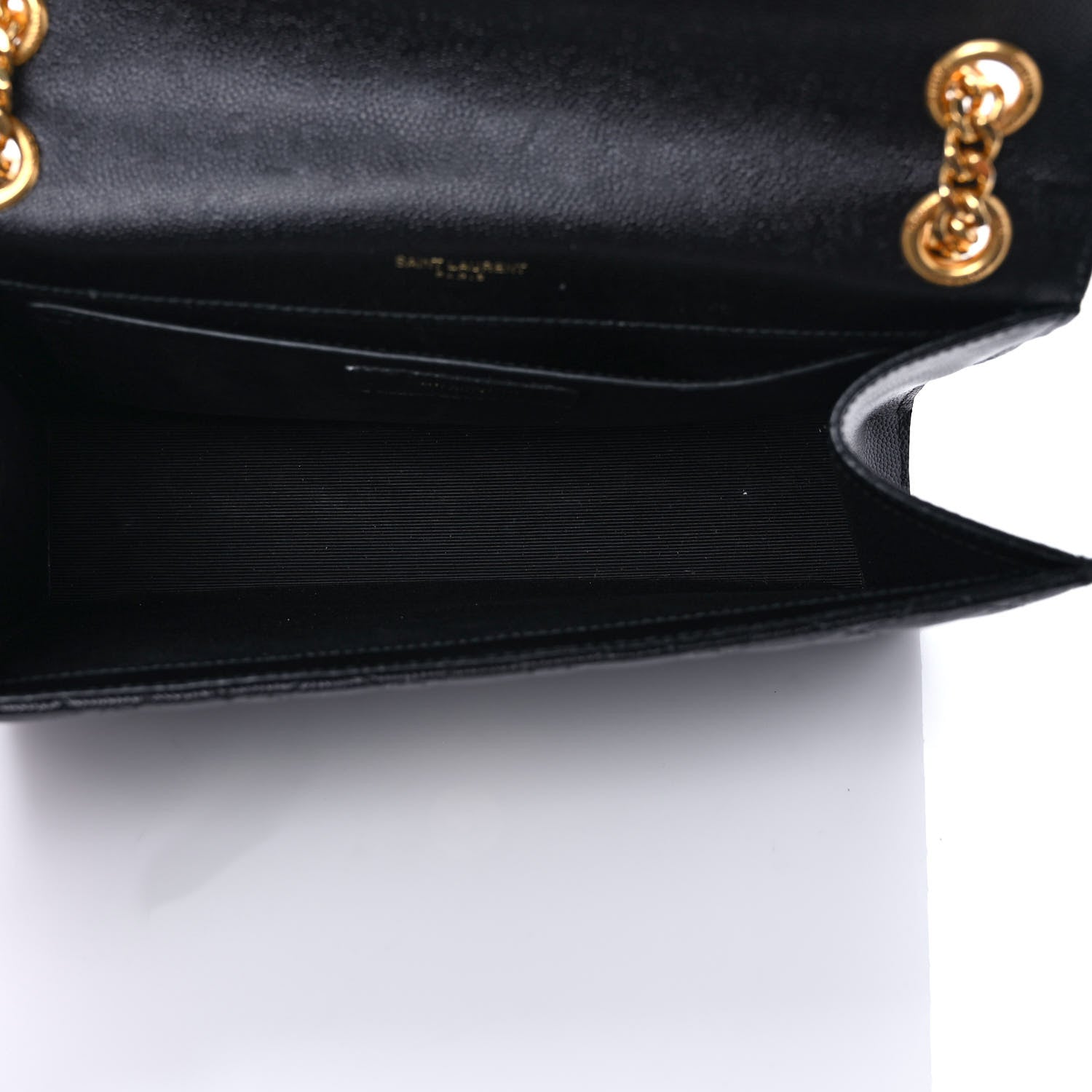 Saint Laurent Grain De Poudre Textured Mixed Matelasse Triquilt Medium Monogram Satchel Black 5 of 8