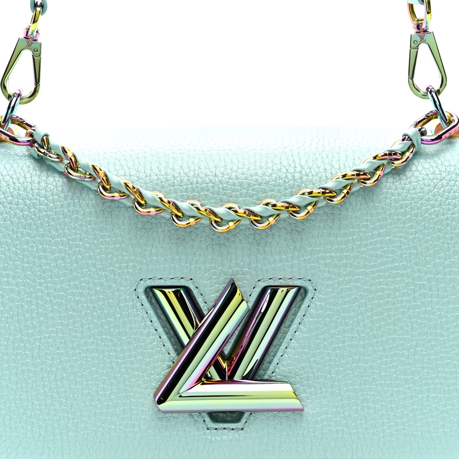 Louis Vuitton Iridescent Grained Calfskin Summer Splash Twist MM Blue 8 of 10